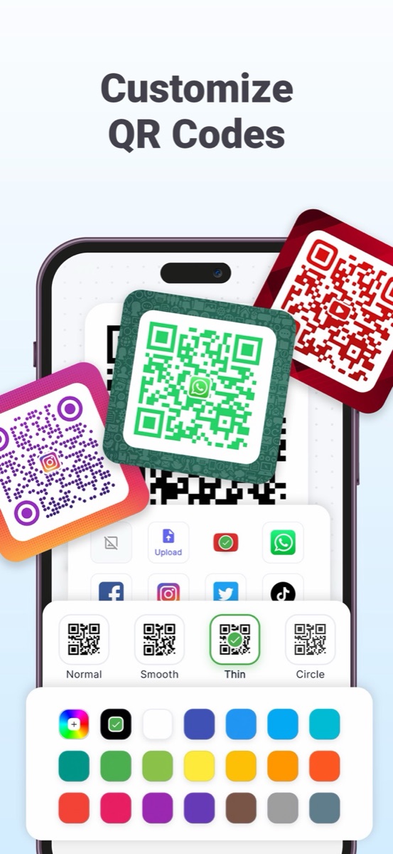 Choosing colors and styles for a QR code