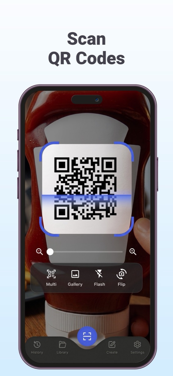 Scanning a QR code with the camera